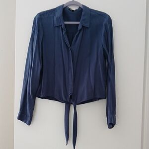 Velvet Heart Blue Tie Top Size Large Nwot